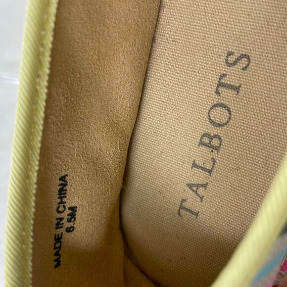 Talbots Women Multi Horizons Izzy Slip On Flat Rainbow Canvas Espadrille 6.5 NWT - Picture 9 of 11